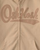 Kid OshKosh Logo Zip-Up Hoodie - Beige, image 3 of 4 slides