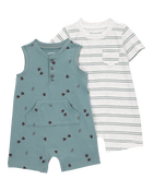 Baby 2-Pack Striped Romper Set, image 1 of 4 slides