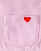 B&eacute;b&eacute; fille - Ensemble 3 pi&egrave;ces robe &agrave; manches longues imprim&eacute; c&oelig;ur &ndash; Rose, image 4 sur 5 diapositives