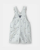 Toddler Boy Whale Striped Shortall - Blue/White, image 2 of 4 slides