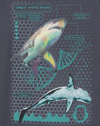 T-shirt à imprimé interactif de requin , 