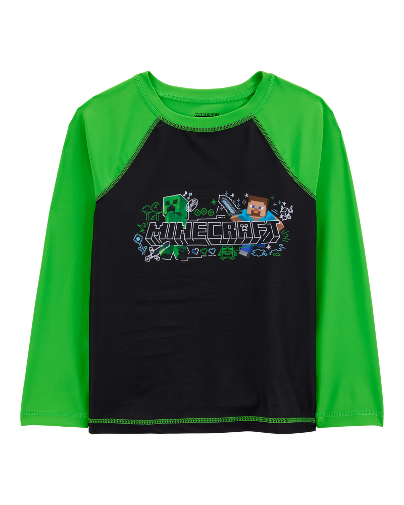 Kid 2-Piece Minecraft™ Rashguard & Swim Trunk Set, image 2 of 6 slides