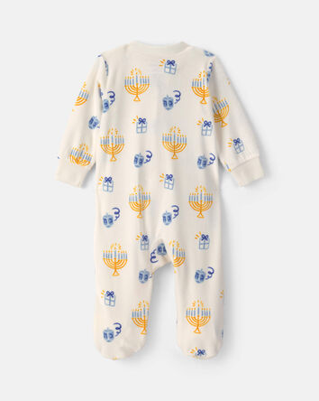 Baby Hanukkah 2-Way Zip Sleeper - Cream, 