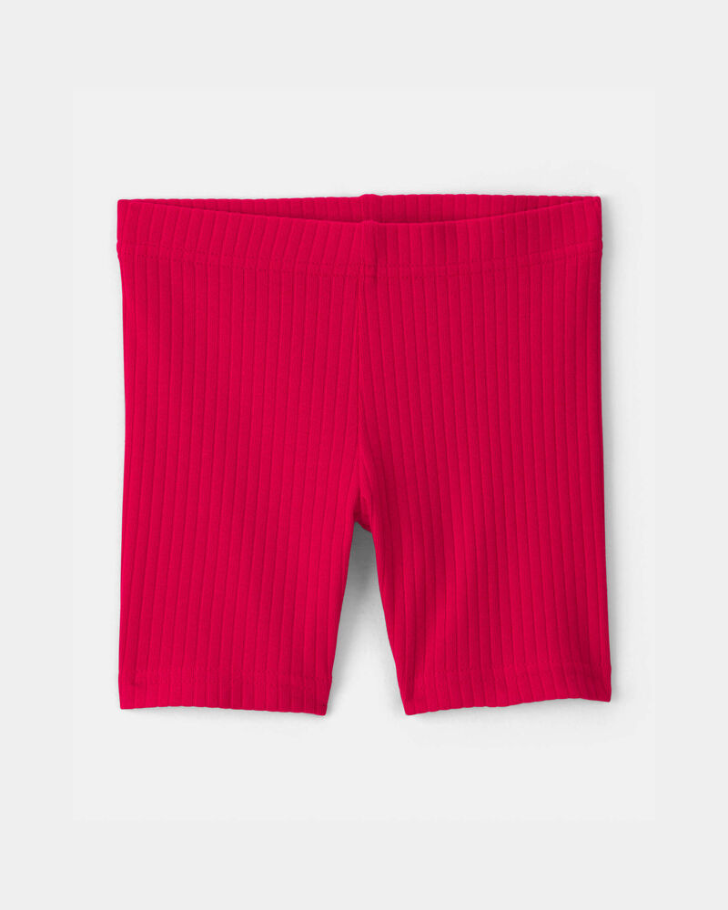 Toddler Girl Fourth Of July Ribbed Bike Shorts - Red, image 1 of 4 slides