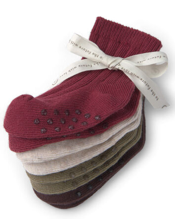 Baby 4-Pack No-Slip Ankle Socks Made with Organic Cotton, 