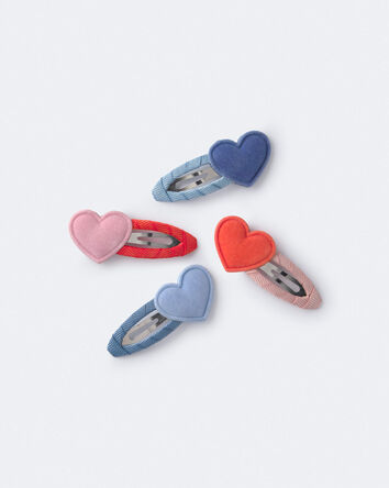 Toddler Girl 4-Pack Heart Clips, 