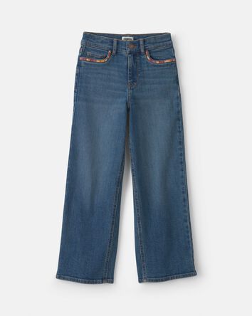 Girls Jean &agrave; jambe large en chambray denim &ndash; lavage moyen, 