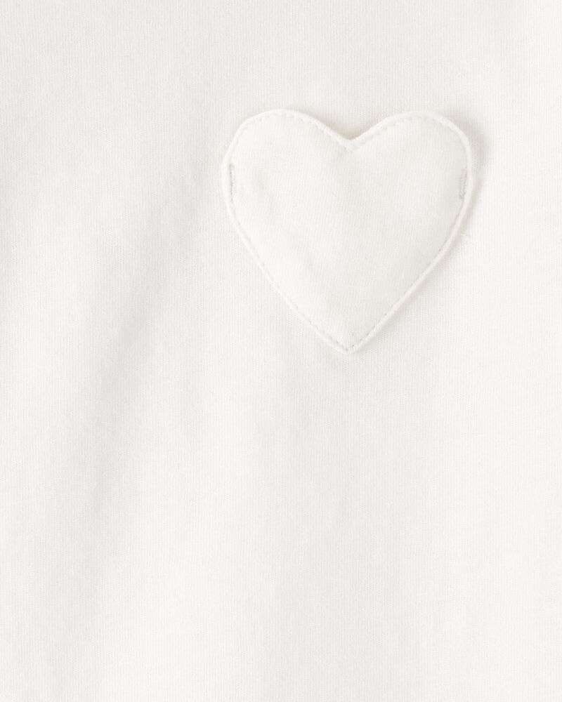 Toddler Girl Heart Pocket Top - Ivory, image 2 of 3 slides