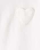 Toddler Girl Heart Pocket Top - Ivory, image 2 of 3 slides