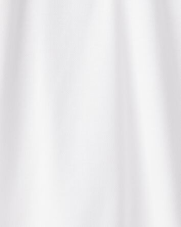 Kid Pique Long-Sleeve Polo Shirt - White, 