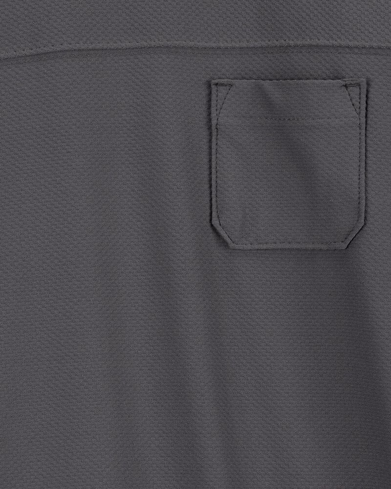 Kid Striped Woven Short-Sleeve Tee - Black, image 2 of 3 slides
