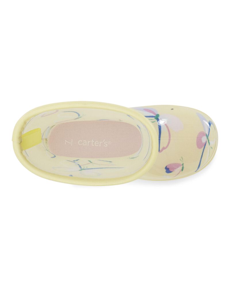Toddler Butterfly Print Rain Boots, image 4 of 7 slides