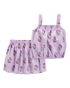 Toddler 2-Piece Floral Linen Tank & Skort Set, image 5 of 6 slides