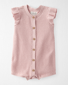 Baby Organic Cotton Crotchet Knit Romper, image 1 of 3 slides