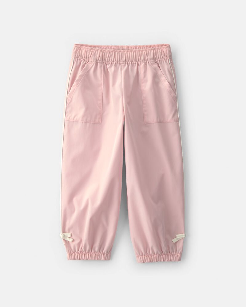 Toute-petite fille - Pantalon de jogging en popeline et boucle aux chevilles - Rose, image 1 sur 4 diapositives