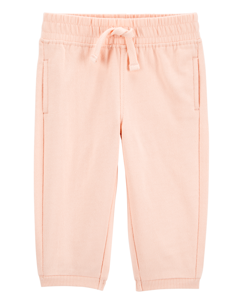 Bébé Pantalon de jogging à enfiler en jersey bouclette - Rose, image 1 sur 4 diapositives
