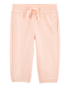 Bébé Pantalon de jogging à enfiler en jersey bouclette - Rose, image 1 sur 4 diapositives