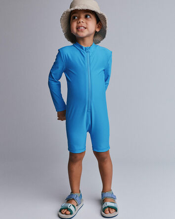 Toddler Boy 'Vitamin Sea' Long-Sleeve 1-Piece Rashguard - Turquoise, 