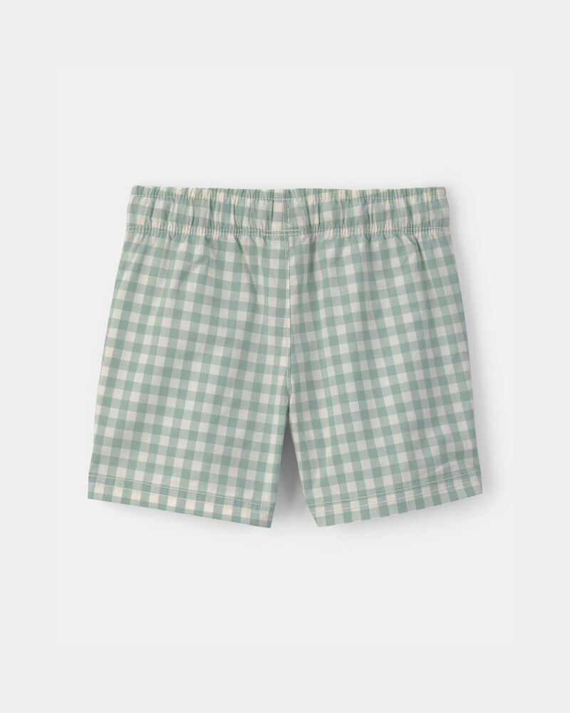 Toddler Boy Gingham Poplin Shorts - Green, image 2 of 4 slides