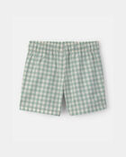 Toddler Boy Gingham Poplin Shorts - Green, image 2 of 4 slides