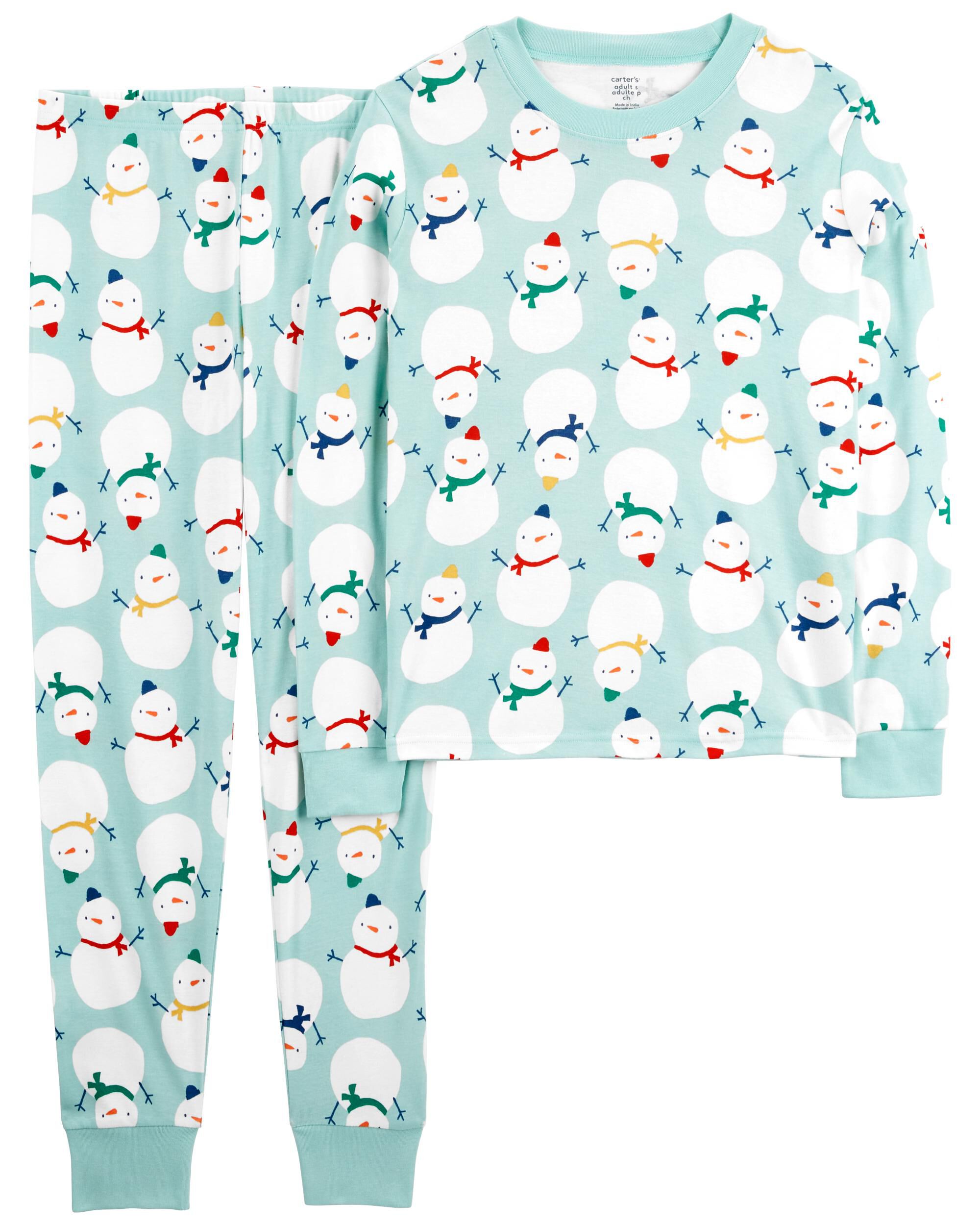 Blue Adult 2 Piece Christmas Snowman 100 Snug Fit Cotton Pyjamas Carter s Oshkosh Canada