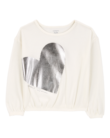 Baby Metallic Heart Thermal Top, 