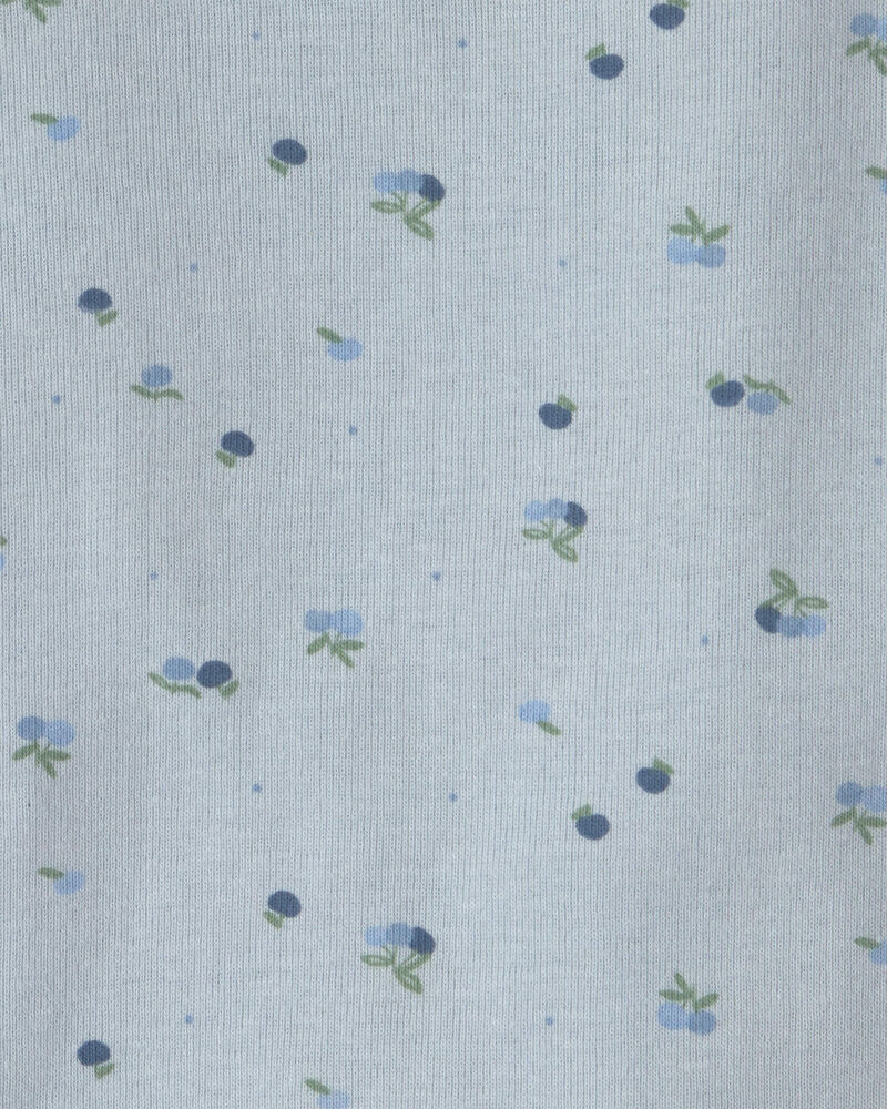 Baby Girl 4-Pack Blueberry Floral Long-Sleeve Bodysuits - Blue, image 5 of 6 slides
