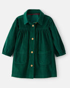 Baby Girl Corduroy Long-Sleeve Dress - Green, image 1 of 5 slides