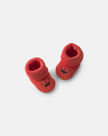 Baby Halloween Pumpkin Booties - Orange, 