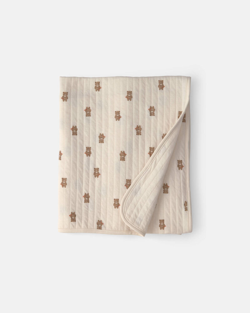 Baby 1pk Brown Bear Knit Blanket, image 1 of 2 slides