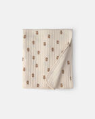 Baby 1pk Brown Bear Knit Blanket, image 1 of 2 slides