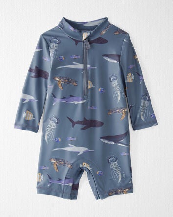 Baby Recycled Long Sleeve Rashguard Swimsuit, 