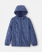 Filles - Blouson mi-&eacute;paisseur &agrave; motif fleuri pour fille - Bleu marine, image 1 sur 3 diapositives