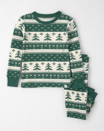 Toddler 2-Piece Fair Isle Waffle Knit Pyjamas Made with Organic Cotton, 