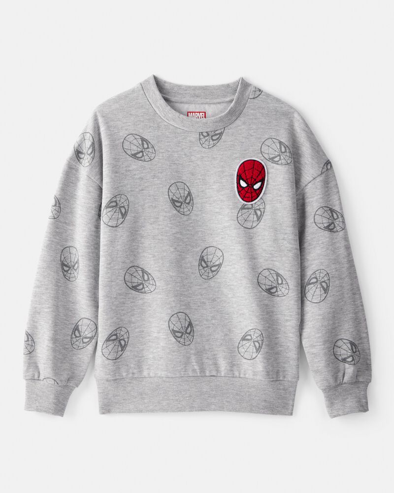 Boys &copy;Marvel Spider-Man Pullover Sweatshirt - Grey, image 1 of 2 slides