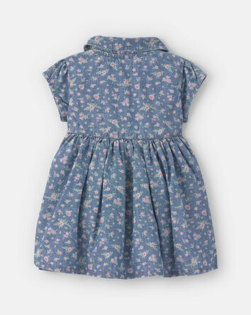 Baby Girl Floral Chambray Dress, 