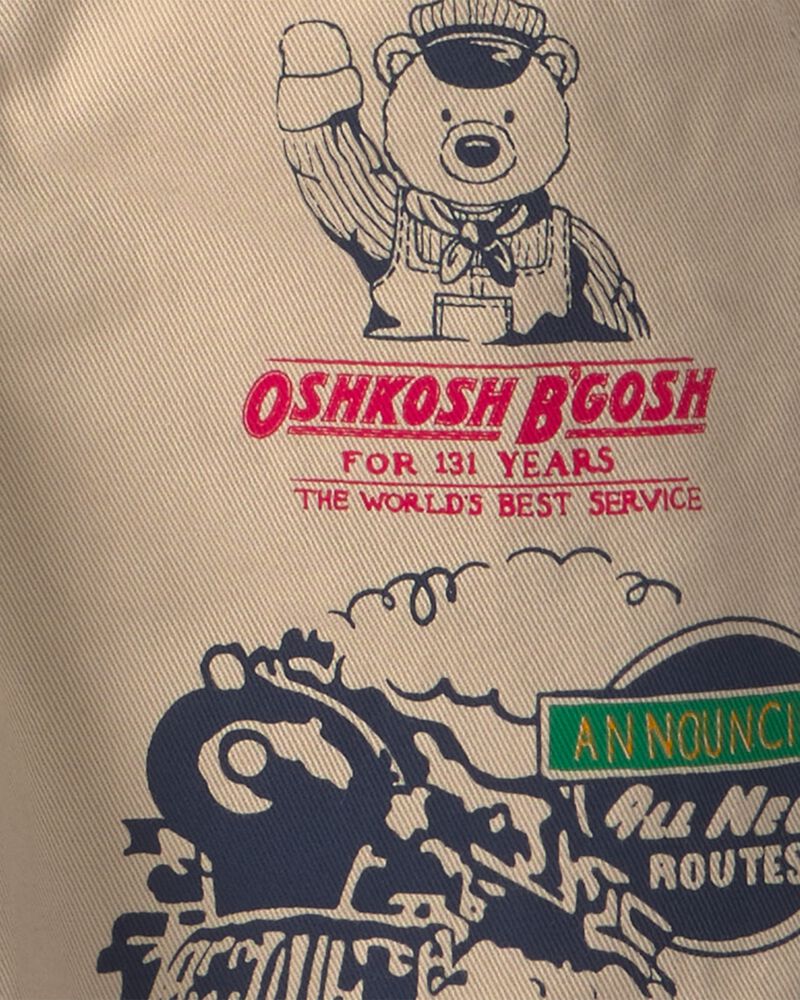 Toddler Train Overalls - Khaki, image 3 of 4 slides