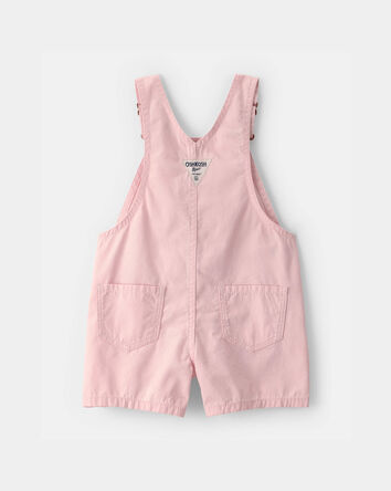 Toddler Girl Heart Pocket Canvas Shortall - Pink, 