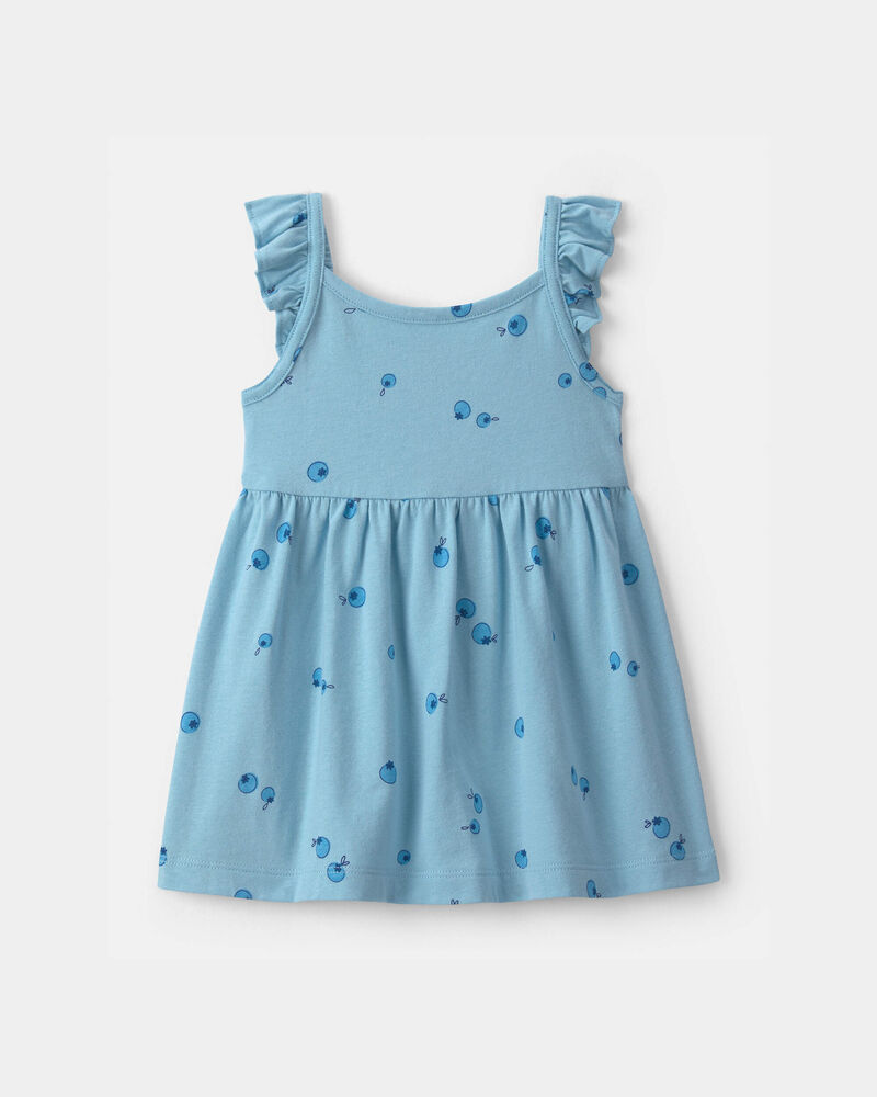 B&eacute;b&eacute; fille - Robe sans manches &agrave; motif bleuet - Bleu, image 1 sur 3 diapositives