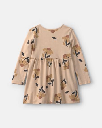 Toddler Girl Floral Long-Sleeve Dress - Tan, 