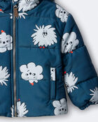 Toddler Squish Hooded Puffer Jacket - Deep Teal, image 6 of 7 slides