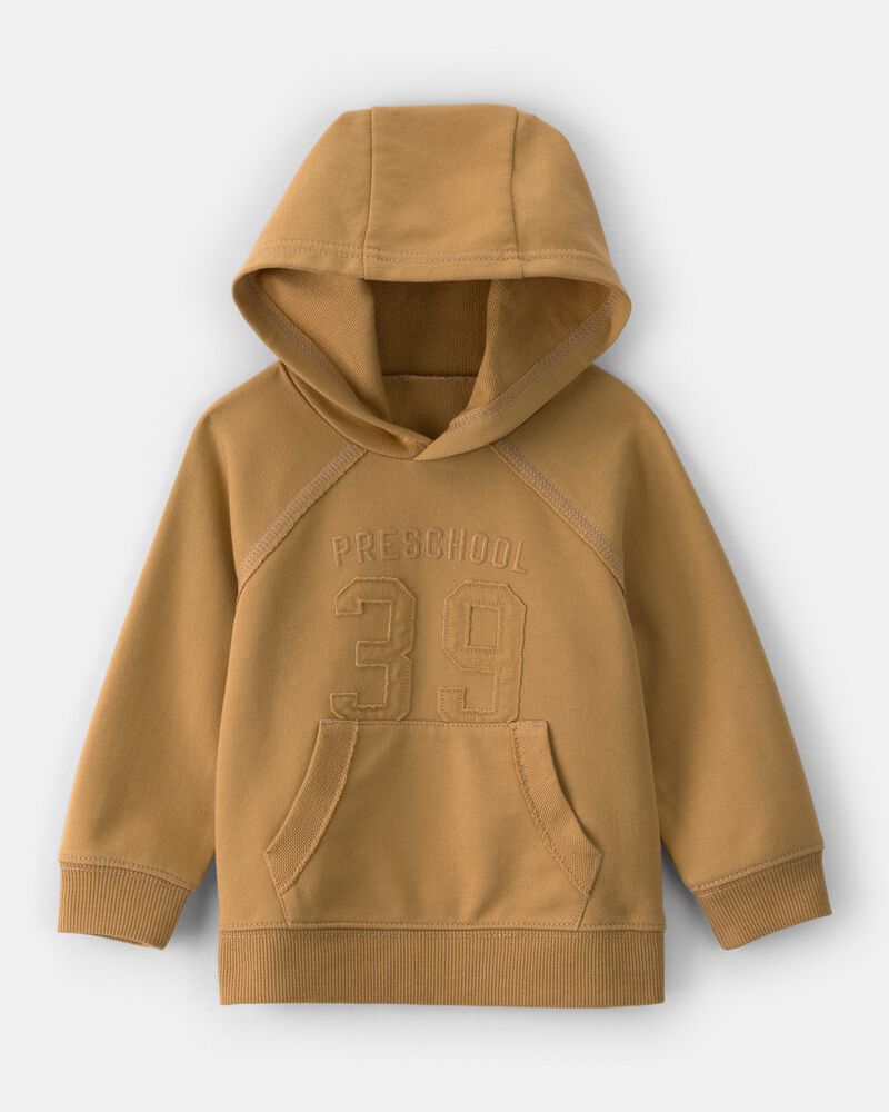 Baby Boy Varsity French Terry Hoodie - Brown, image 1 of 4 slides