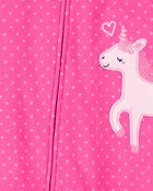 Baby 1-Piece Unicorn Fleece Footless Pyjamas, image 2 of 4 slides