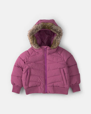 Toddler Girl  Bubble Urban Jacket- Purple, 