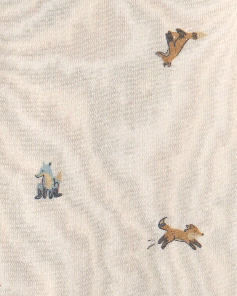 B&eacute;b&eacute; gar&ccedil;on - Ensemble 3 pi&egrave;ces &agrave; superposer en molleton teddy &agrave; motif renard - Bleu, image 5 sur 5 diapositives
