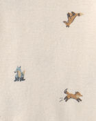 B&eacute;b&eacute; gar&ccedil;on - Ensemble 3 pi&egrave;ces &agrave; superposer en molleton teddy &agrave; motif renard - Bleu, image 5 sur 5 diapositives