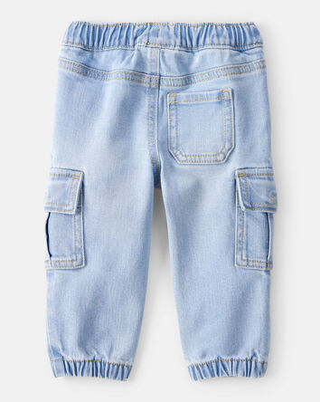 Bébé garçon - Pantalon de jogging cargo en denim à taille mi-haute – Délavage Rain, 