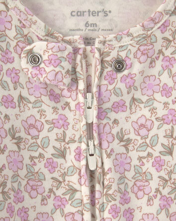 Baby Girl Floral Snug Fit Sleeper - Pink/Ivory, 