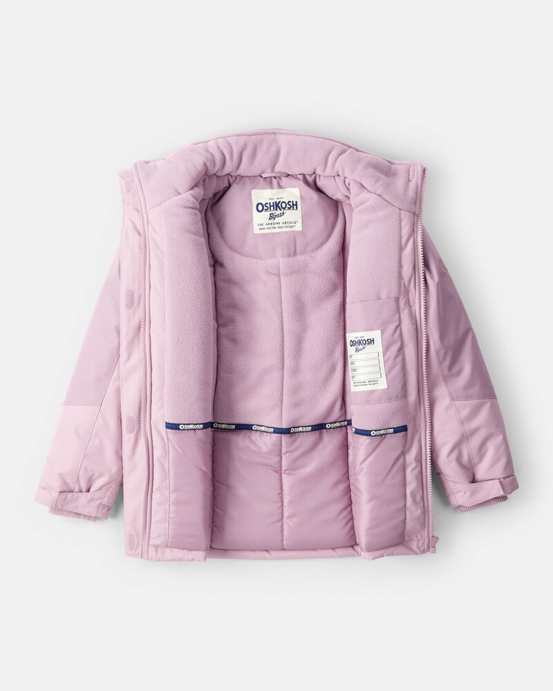 Girls Girl Parka Hooded Winter Jacket - Rose, image 2 of 3 slides
