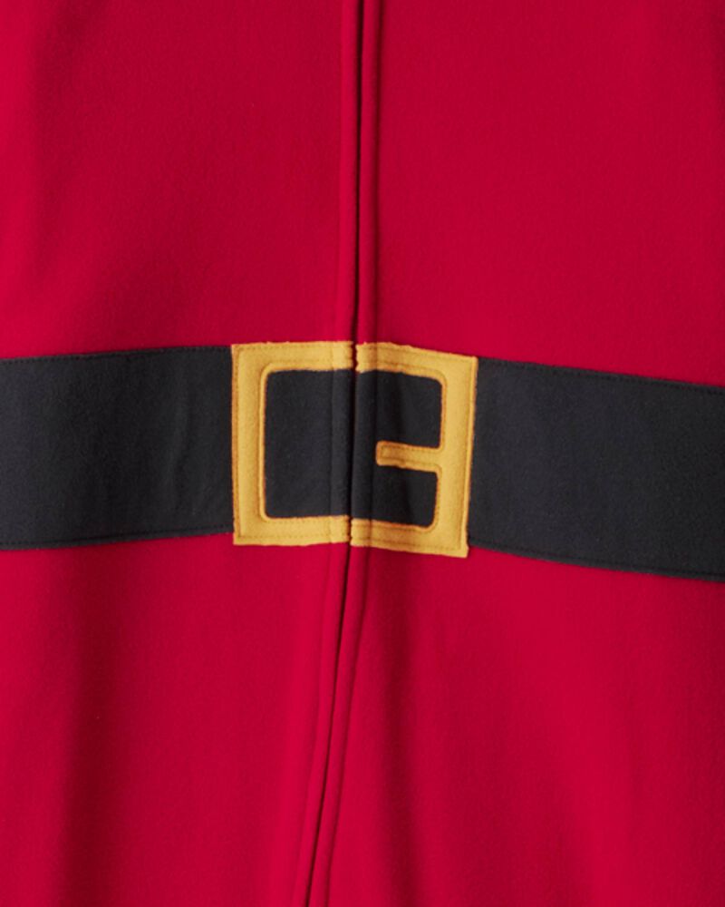 Kid Santa Loose Fit Long-Sleeve Zip-Up 1-Piece pyjamas - Red, image 2 of 3 slides